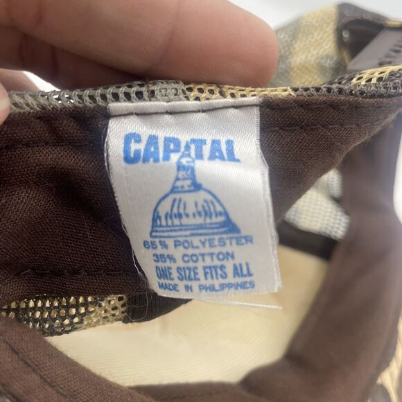 Vtg USA MADE Camo Desert Storm Military Trucker Hat Snapback Cap Vintage - Picture 6 of 6